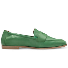 Tamaris women's moccasin in soft green leather