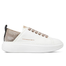 Baskets Alexander Smith Wembley en cuir blanc avec micro strass dorés