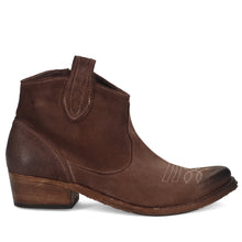 History541 K2 cowboy ankle boots in ebony suede with low heel