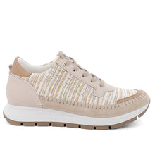 Igi&Co Ermione women's sneakers in woven fabric and beige suede