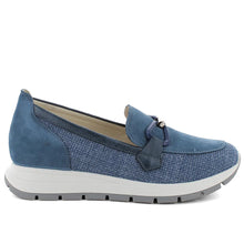 Women's moccasins Igi&Co in jeans-colored suede and raffia