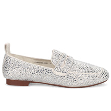 Massimo Santini Christel elegant women's moccasin in ivory with micro rhinestones