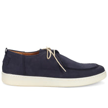Heren veter mocassin pawelk's in blauw nubuck