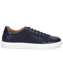 Herren Sneakers Rossano Bisconti aus blauem perforiertem Leder