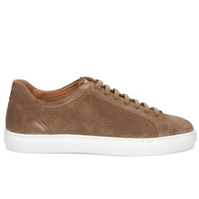 Herren Sneakers Rossano Bisconti aus hellbraunem perforiertem Wildleder