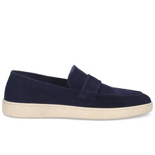 Herren-Mokassin Rossano Bisconti aus blauem Veloursleder