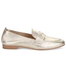 Mocassin femme Sangiorgio en cuir métallisé or