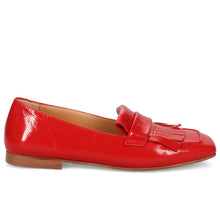 Women's silvia rossini moccasin in red patent leather with fringe