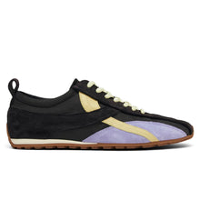 Baskets pour femme Alohas Tb.304 en suède et nylon marron, lilas et jaune