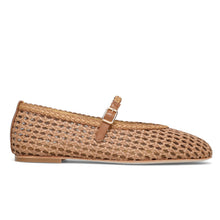 Mary jane plate tressage cuir