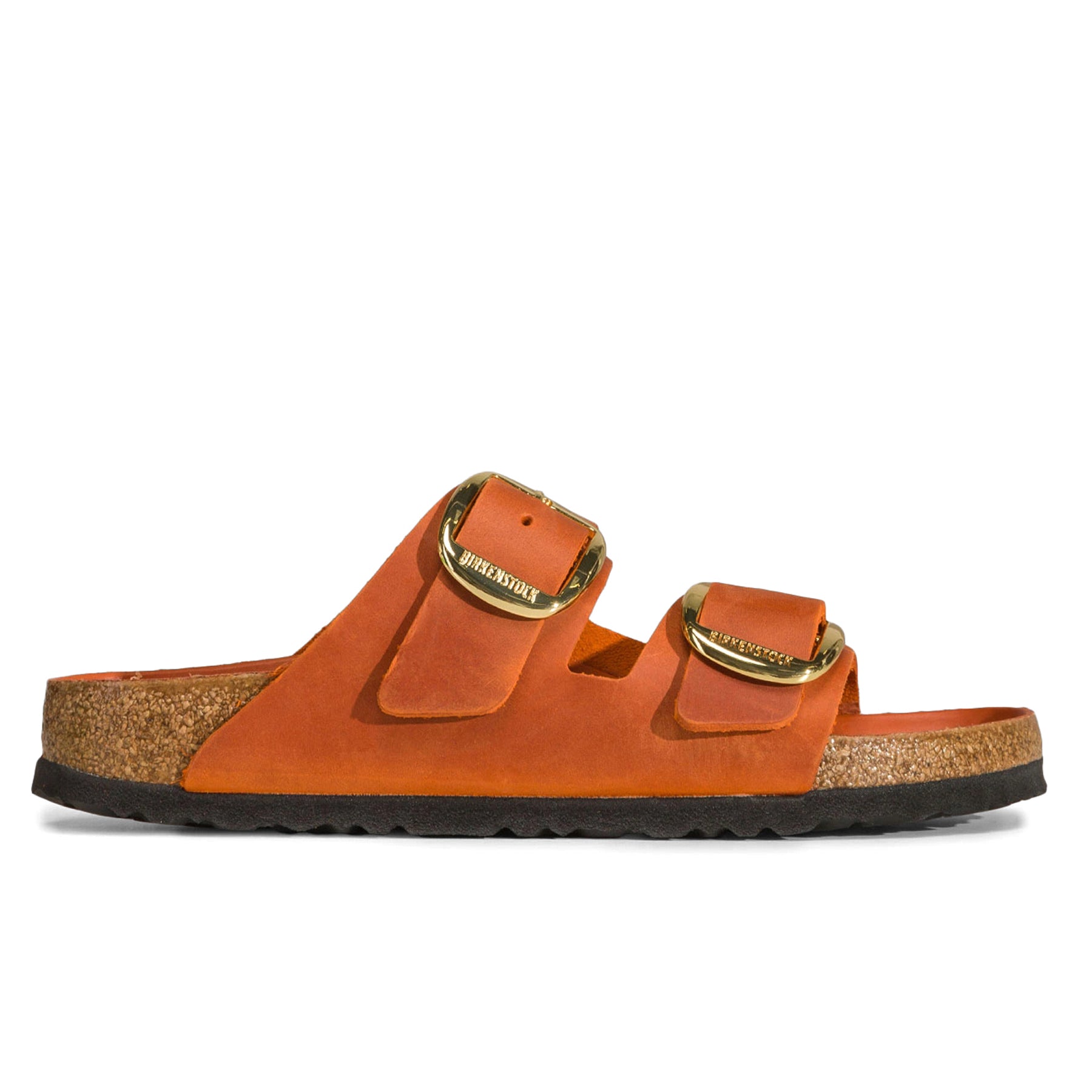 BIRKENSTOCK: Sandale femme Birkenstock Arizona Big Buckle orange en cuir nubuck