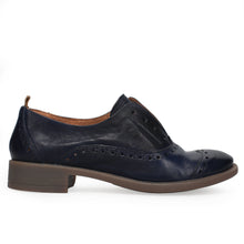 Chaussure oxford slip on History 541 Inca en cuir souple non doublé bleu océan