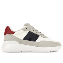 Zapatillas de hombre Hogan Interactive³ blancas, grises, azules y rojas en ante y tejido