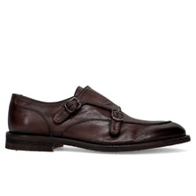 Zapato de hombre Jerold Wilton en piel sin forro marrón cacao con doble hebilla