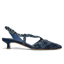 Slingback Geflecht Jeans