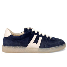 Zapatilla deportiva para hombre Moma Vulcano en suave ante azul y piel blanca