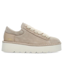 Chaussures à lacets compensées femme Panchic P003 Muse en daim sable et cuir beige
