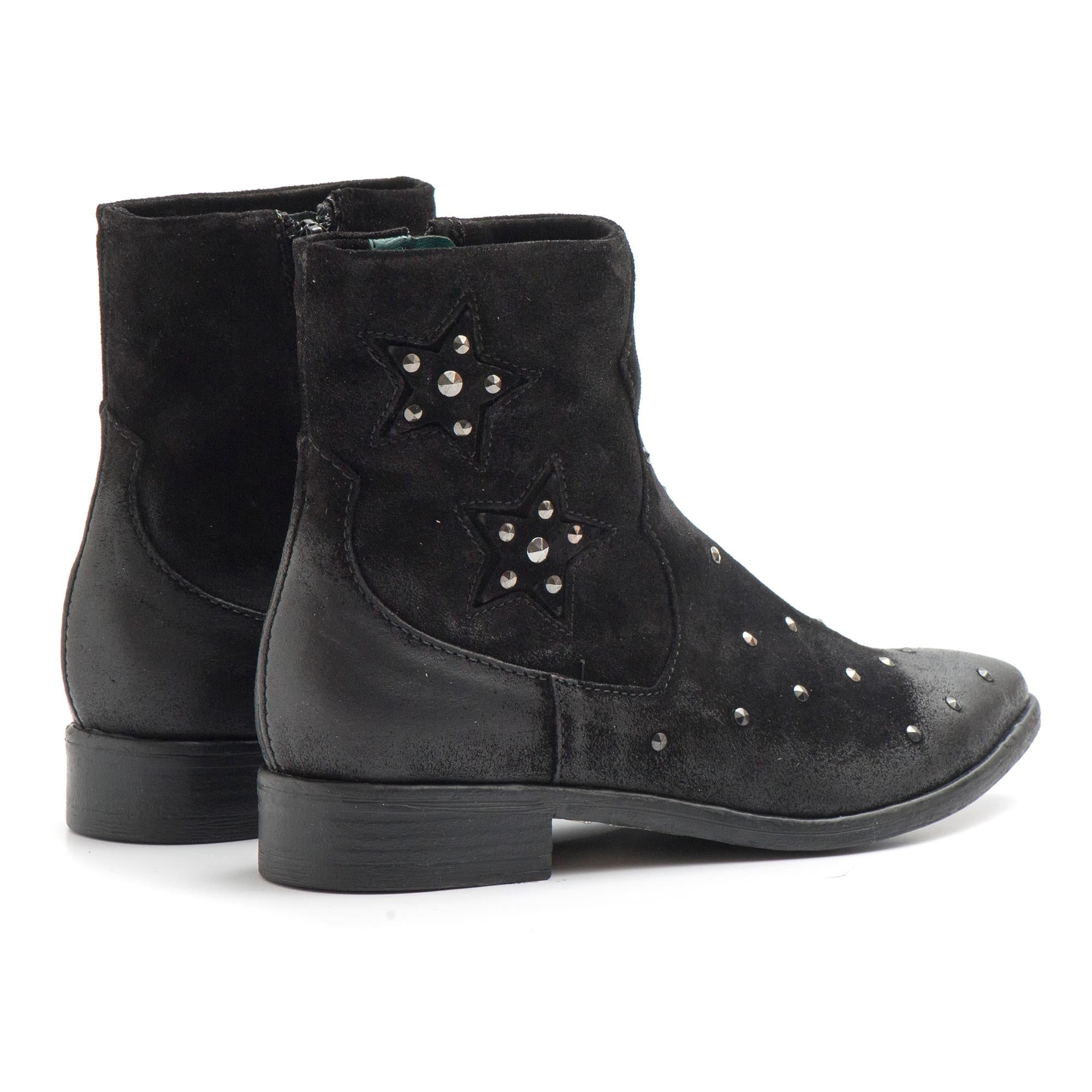 Play ankle boots in black suede with studs